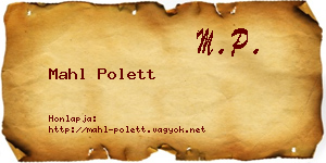 Mahl Polett névjegykártya